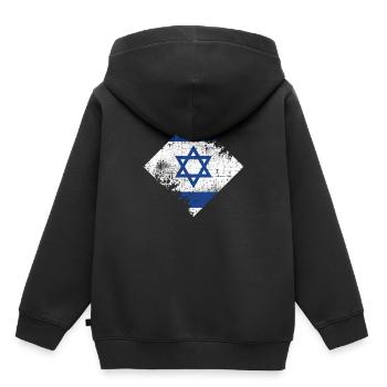 Israël - Sweat Premium à capuche enfant bio - noir - Dos - AI Model Kid Male (0cm)