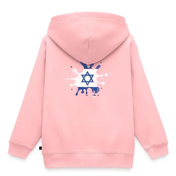 Israel - Kinder Premium Organic Hoodie - Rosa - Hinten - AI Model Kid Female (0cm)