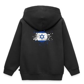 Israël - Sweat Premium à capuche enfant bio - noir - Dos - AI Model Kid Male (0cm)