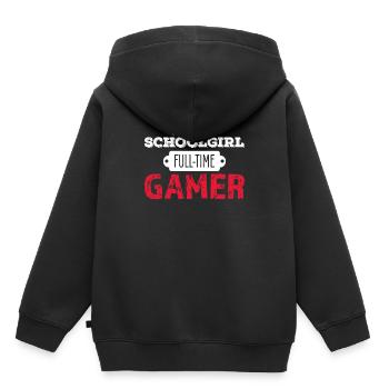Schülerin Zocken Gamer - Kinder Premium Organic Hoodie - Schwarz - Hinten - AI Model Kid Male (0cm)