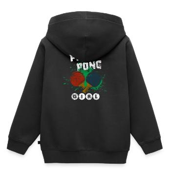 Ping-pong fille - Sweat Premium à capuche enfant bio - noir - Dos - AI Model Kid Male (0cm)