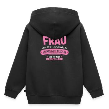 Frau - Kinder Premium Organic Hoodie - Schwarz - Hinten - AI Model Kid Male (0cm)