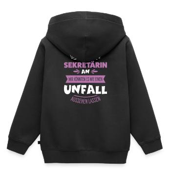 Sekretärin - Kinder Premium Organic Hoodie - Schwarz - Hinten - AI Model Kid Male (0cm)