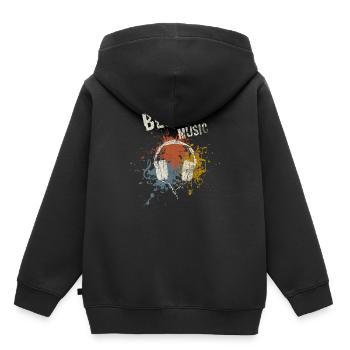 Blues - Sweat Premium à capuche enfant bio - noir - Dos - AI Model Kid Male (0cm)