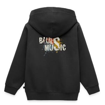 Blues - Sweat Premium à capuche enfant bio - noir - Dos - AI Model Kid Male (0cm)