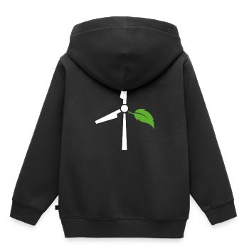 Énergie éolienne - Sweat Premium à capuche enfant bio - noir - Dos - AI Model Kid Male (0cm)
