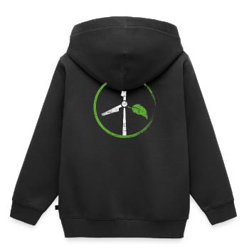 Énergie éolienne - Sweat Premium à capuche enfant bio - noir - Dos - AI Model Kid Male (0cm)
