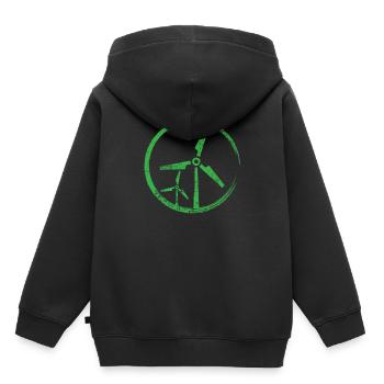 Éolien - Sweat Premium à capuche enfant bio - noir - Dos - AI Model Kid Male (0cm)