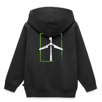 Énergie éolienne - Sweat Premium à capuche enfant bio - noir - Dos - AI Model Kid Male (0cm)
