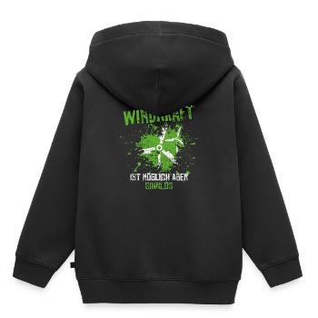 Énergie éolienne - Sweat Premium à capuche enfant bio - noir - Dos - AI Model Kid Male (0cm)