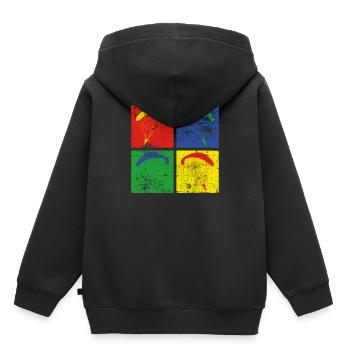 Gleitschirmfliegen - Kinder Premium Organic Hoodie - Schwarz - Hinten - AI Model Kid Male (0cm)