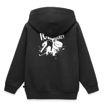 Eishockey - Kinder Premium Organic Hoodie - Schwarz - Hinten - AI Model Kid Male (0cm)