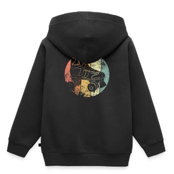 Rollschuh - Kinder Premium Organic Hoodie - Schwarz - Hinten - AI Model Kid Male (0cm)