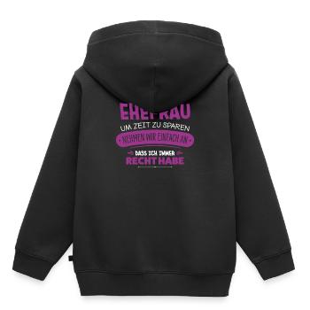 Ehefrau - Kinder Premium Organic Hoodie - Schwarz - Hinten - AI Model Kid Male (0cm)