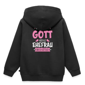 Ehefrau - Kinder Premium Organic Hoodie - Schwarz - Hinten - AI Model Kid Male (0cm)