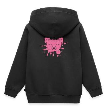 Schweinchen Schwein - Kinder Premium Organic Hoodie - Schwarz - Hinten - AI Model Kid Male (0cm)