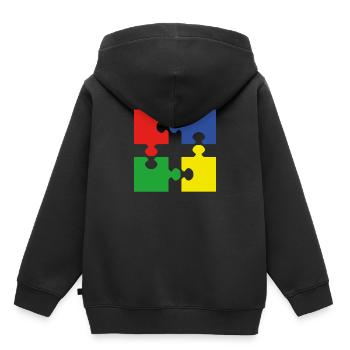 Puzzles - Kids Premium Organic Hoodie - black - Back - AI Model Kid Male (0cm)