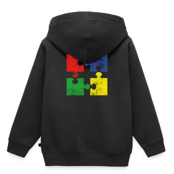 Puzzle - Kids Premium Organic Hoodie - black - Back - AI Model Kid Male (0cm)