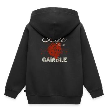 Casino - Sweat Premium à capuche enfant bio - noir - Dos - AI Model Kid Male (0cm)