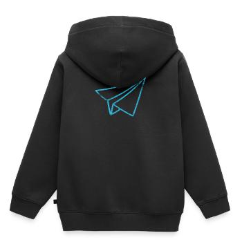 Flieger - Kinder Premium Organic Hoodie - Schwarz - Hinten - AI Model Kid Male (0cm)