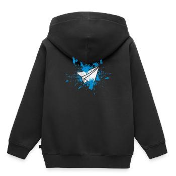 Pilot - Kinder Premium Organic Hoodie - Schwarz - Hinten - AI Model Kid Male (0cm)