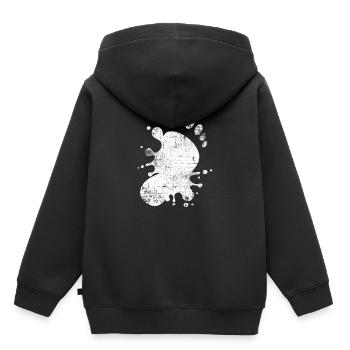 Fuß - Kinder Premium Organic Hoodie - Schwarz - Hinten - AI Model Kid Male (0cm)