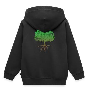Arbre - Sweat Premium à capuche enfant bio - noir - Dos - AI Model Kid Male (0cm)