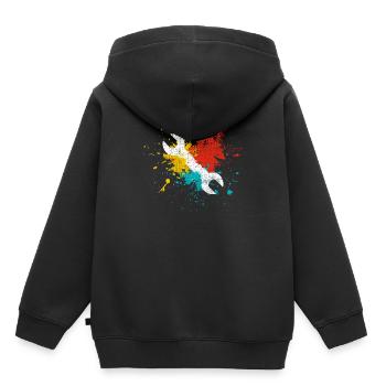 Outil - Sweat Premium à capuche enfant bio - noir - Dos - AI Model Kid Male (0cm)