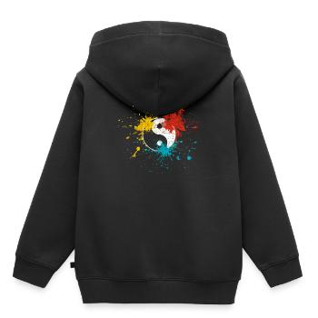Yin Yang - Sweat Premium à capuche enfant bio - noir - Dos - AI Model Kid Male (0cm)