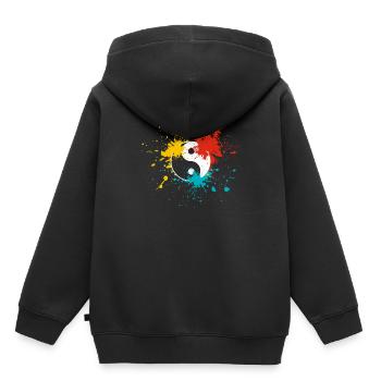 Yin Yang - Kinder Premium Organic Hoodie - Schwarz - Hinten - AI Model Kid Male (0cm)