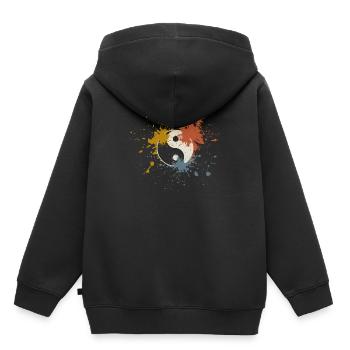 Yin et Yang - Sweat Premium à capuche enfant bio - noir - Dos - AI Model Kid Male (0cm)