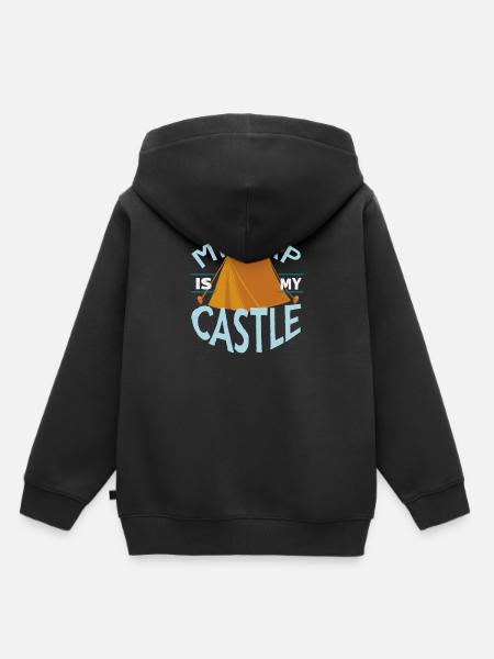 Zelt - Kinder Premium Organic Hoodie - Schwarz