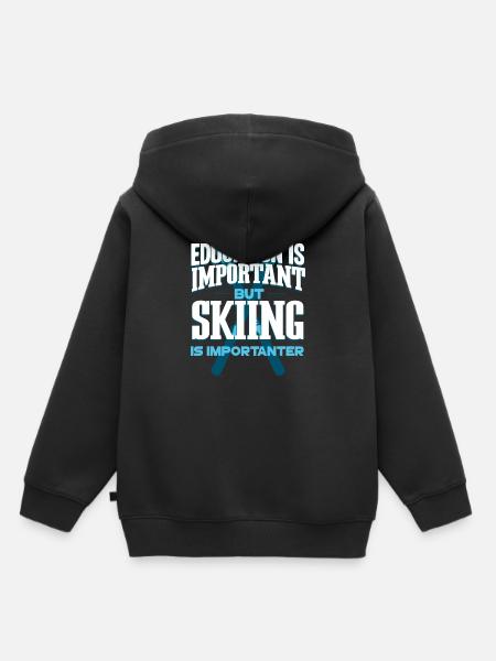 Ski - Kinder Premium Organic Hoodie - Schwarz
