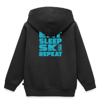 Ski - Kinder Premium Organic Hoodie - Schwarz - Hinten - AI Model Kid Male (0cm)