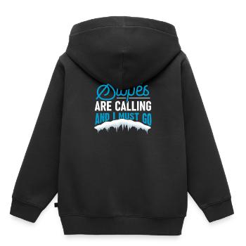 Ski - Kinder Premium Organic Hoodie - Schwarz - Hinten - AI Model Kid Male (0cm)
