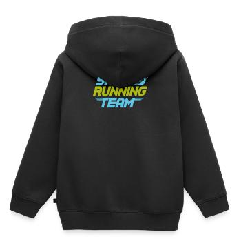 Marathon de course à pied - Sweat Premium à capuche enfant bio - noir - Dos - AI Model Kid Male (0cm)