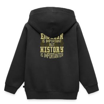 histoire - Sweat Premium à capuche enfant bio - noir - Dos - AI Model Kid Male (0cm)