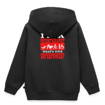 Physiotherapist - Kids Premium Organic Hoodie - black - Back - AI Model Kid Male (0cm)
