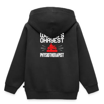 Physiotherapeut - Kinder Premium Organic Hoodie - Schwarz - Hinten - AI Model Kid Male (0cm)