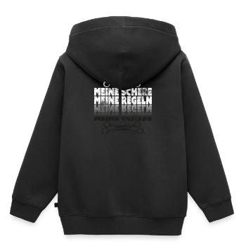 Frisör - Kinder Premium Organic Hoodie - Schwarz - Hinten - AI Model Kid Male (0cm)