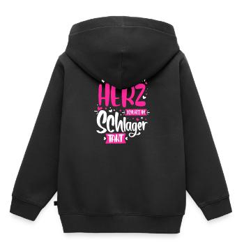 Schlager musique coeur - Sweat Premium à capuche enfant bio - noir - Dos - AI Model Kid Male (0cm)