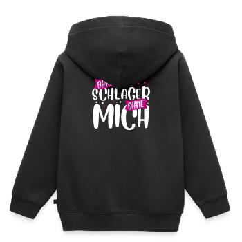 Schlager - Kinder Premium Organic Hoodie - Schwarz - Hinten - AI Model Kid Male (0cm)