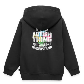 autisme - Sweat Premium à capuche enfant bio - noir - Dos - AI Model Kid Male (0cm)