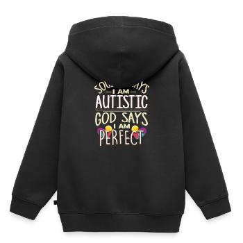 Autiste - Sweat Premium à capuche enfant bio - noir - Dos - AI Model Kid Male (0cm)