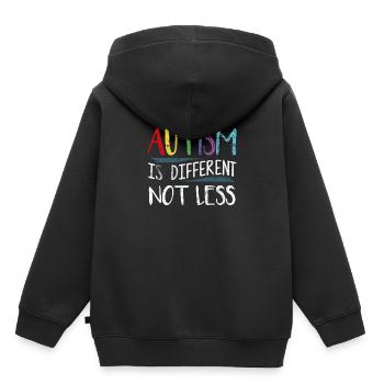 Autist Autismus - Kinder Premium Organic Hoodie - Schwarz - Hinten - AI Model Kid Male (0cm)