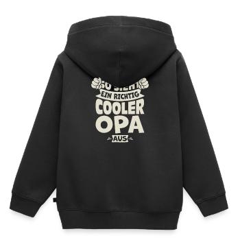 Cooler Opa - Kinder Premium Organic Hoodie - Schwarz - Hinten - AI Model Kid Male (0cm)