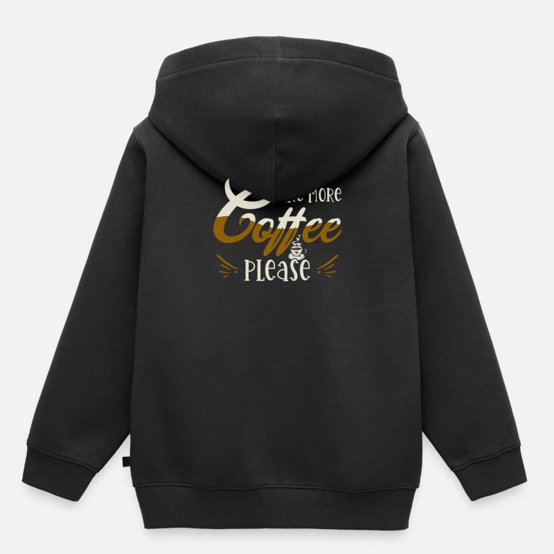 Kaffee - Kinder Premium Organic Hoodie - Schwarz