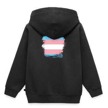 Transgender - Kinder Premium Organic Hoodie - Schwarz - Hinten - AI Model Kid Male (0cm)