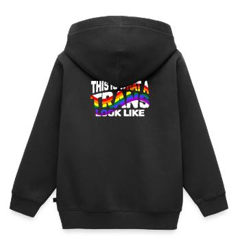 Transgender - Kinder Premium Organic Hoodie - Schwarz - Hinten - AI Model Kid Male (0cm)