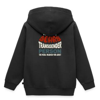 Transgender - Kinder Premium Organic Hoodie - Schwarz - Hinten - AI Model Kid Male (0cm)